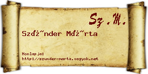 Szünder Márta névjegykártya