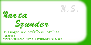 marta szunder business card